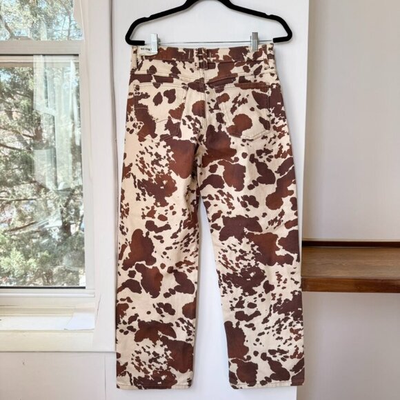 NWT Free People Cow Print Jeans Risk Taker Brown Denim 25 - Picture 11 of 14